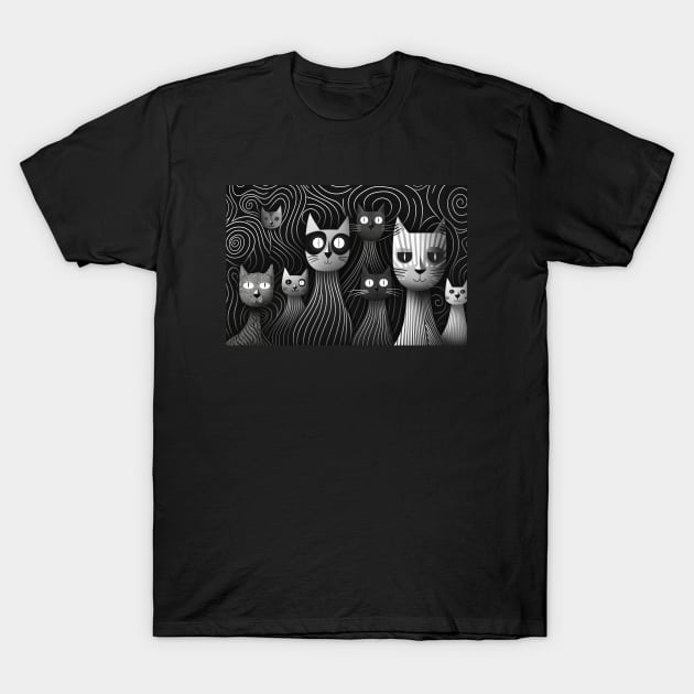 Catkins Monochrome Classics #2 T-Shirt by OXZO